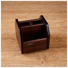 Органайзер 4 секции, серия Зебрано с кантом темным, вращение 11,5*12см 1689588 Сима ленд