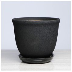 Цветочный горшок "Глория" 14 л, чёрный, шёлк (1сорт) 4983345 Керамика ручной работы