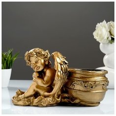 Фигурное кашпо "Спящий ангел" бронза 32см 941134 Хорошие сувениры