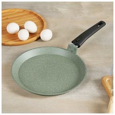 Сковорода блинная 24 см фисташковый мрамор 4942169 Kukmara