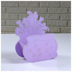 Кашпо деревянное "Подарок яркий", сиреневый, 18.5×9×23 см 5241967 Сима ленд