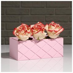 Кашпо деревянное "Эллада большая, сетка", розовый, 25×12,5×10 см 5274059 Сима ленд