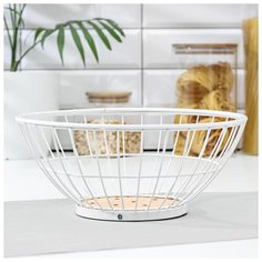 Ваза для фруктов круглая "Эстетика", цвет белый 5516655 Доляна