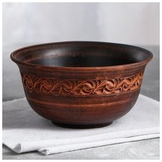 Миска "Солдатка", декор, 1 л 4824144 Красная глина