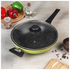 Сковорода ВОК Casta Color 28 см,съем. ручка цвет зеленый 5091367