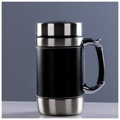 Термокружка "Модерн" с ситом, 450 мл, чёрная 597331 Сима ленд