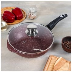 Сотейник Шоколад 24*8,2см съемн. ручка, стекл. крышка 4895945 Горница
