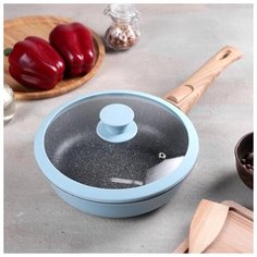 Сковорода Casta Color 22 см, съемн. ручка, цвет голубой 5142211