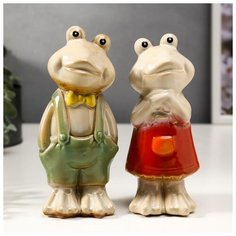 Сувенир керамика "Лягушонок с лягушкой" набор 2 шт 15х7х5,5 см 5078243 Сима ленд