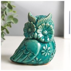 Сувенир керамика "Совёнок цветочный" 11,5х10,5х7,7 см 5191039 Сима ленд