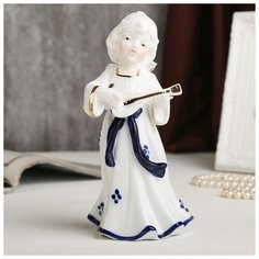 Сувенир керамика "Ангел с мандалиной" кобальт 17,5х9х9 см 4022111 Сима ленд