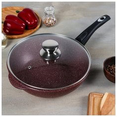 Сотейник Шоколад 26*8,2см съемн. ручка, стекл. крышка 4895946 Горница