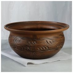 Миска "Пирожковая" с резкой, 4 л 4896156 Красная глина