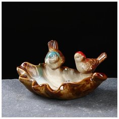 Поилка-подставка "Птички на листе" 16*13*7см 5274508 Сима ленд