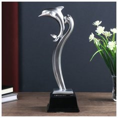 Сувенир полистоун "Дельфин" чёрнённое серебро 30х7х12,5 см 4641663 Сима ленд