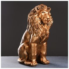 Фигура "Лев сидящий" бронза 40х25х56см 791368 Хорошие сувениры