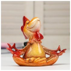 Сувенир полистоун лак "Петух медитирует" 11,8х12,5х14,7 см 4825410 Сима ленд
