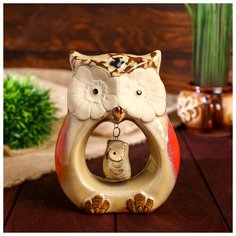 Сувенир керамика "Совушка с совёнком" 15х9,5х4,5 см 2972454 Сима ленд