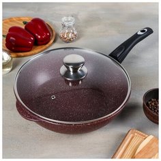 Сотейник Шоколад 28*8,2см съемн. ручка, стелк. крышка 4895947 Горница