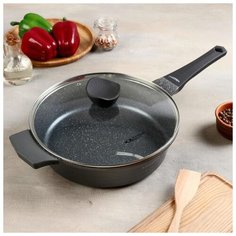 Сотейник 3,8л ГРАФИТ d=28 см стекл. кр. АП 5385443 Katun