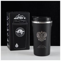 Термокружка "Мастер К." "Россия", 500 мл, сохраняет тепло 6 ч, черная 5349913