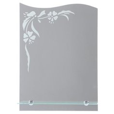 Зеркало, настенное, с пескоструйной графикой, с полкой 55х40 см 5101360 Сима ленд