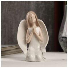 Сувенир керамика "Девушка-ангел в белом платье молитва" 11,5х7х7 см 3640518 Сима ленд