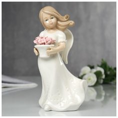 Сувенир "Ангел с корзинкой роз" 17х6х10 см 1533494 Сима ленд