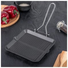 Сковорода-гриль со складывающейся ручкой 23х2 см 3905820 Сима ленд