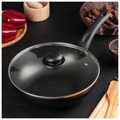 Сковорода-Wok Lite Микс 28 см стекл.крышка 2248014 Jarko