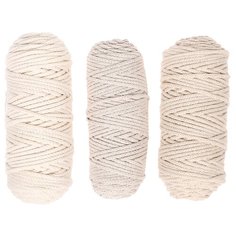 Шнур для вязания 3мм 100% хлопок, 50м/85гр, набор 3шт (Комплект 13) 4335771 Osttex