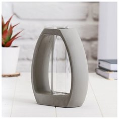 Ваза керамика настольная "Призма" 14*18*5,5 см, овал 4731870 Сима ленд