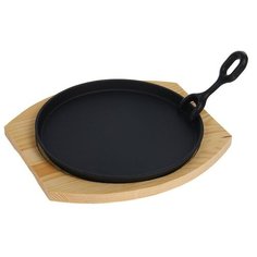 Сковорода на деревянной подставке "Круг" с держателем 19,5 см 1926728 Сима ленд