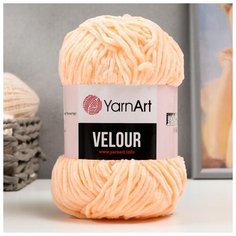 Пряжа "Velour" 100% микрополиэстер 170м/100г (863 персик) 5498075 Yarn Art