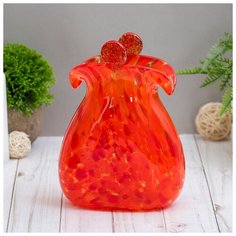 Ваза "Кошелёк" красный, (в стеклокрошку) 16см 1346359 Сима ленд