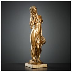 Фигура "Девушка с корзиной" бронза 18х18х56см 4481985 Хорошие сувениры