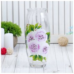 Ваза Бархат с росписью на проз.стекле, d-7см 10х23 см 4165200 Сима ленд