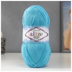 Пряжа "Cotton gold fine" 55% хлопок, 45% акрил 660м/100гр (287 бирюза) 5505447 Alize