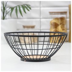 Ваза для фруктов круглая "Эстетика", цвет черный 5516654 Доляна