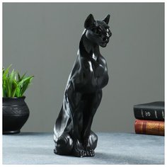Фигура "Кот Воин №6" чёрный 19х9х29,5см 114/93 284946 Хорошие сувениры