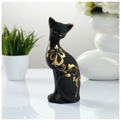 Фигура "Кошка ушастая" 7×8×19см 088 черная 707374 Хорошие сувениры