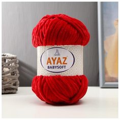 Пряжа "Baby Soft" 100% полиэстер 100м/100гр (1251 алый) 6252647 Ayaz