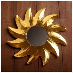 Зеркало дерево "Золотое солнышко" 24,5х24,5х1 см 878821 Сима ленд