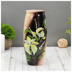 Ваза Лилия с росписью на крашеном стекле, d-7см 10х23 см 4243878 Сима ленд