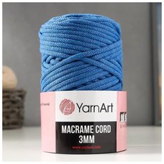 Пряжа "Macrame Cord" 60% хлопок, 40% вискоза/полиэстер 3 мм 85м/250гр (786 т.голубой) 5504921 Yarn Art