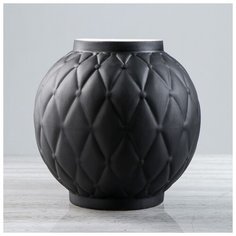 Ваза настольная "Шар", чёрный цвет, матовая, декор, 25 см 4705819 Керамика ручной работы