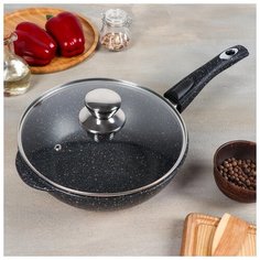 Сотейник Гранит 24*8,2см съемн. ручка, стекл. крышка 4895935 Горница