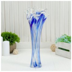 Ваза "Волна" бело-синяя 28см 1025291 Сима ленд