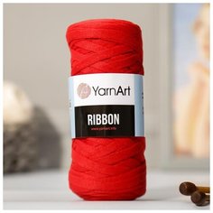 Пряжа "Ribbon" 40% полиэстер, 60% хлопок 125м/250гр (773 красный) 4444405 Yarn Art