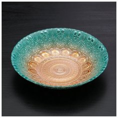 Тарелка "Мирах" 22 см, цвет голубой с золотом 4717950 Сима ленд